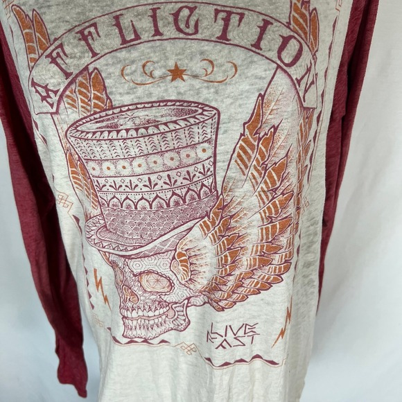 Affliction Long Sleeve Burnout Tee size men's XL - Picture 2 of 7